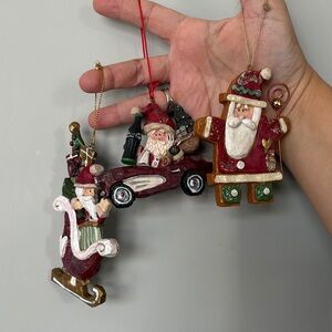 Festive Kurt Adler Santa Christmas Ornaments